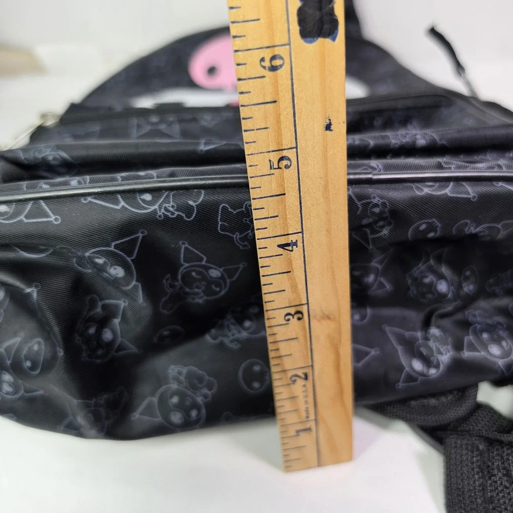 Sanrio Kuromi Backpack School Bag Character Face 16in Black Pink 2025 Official